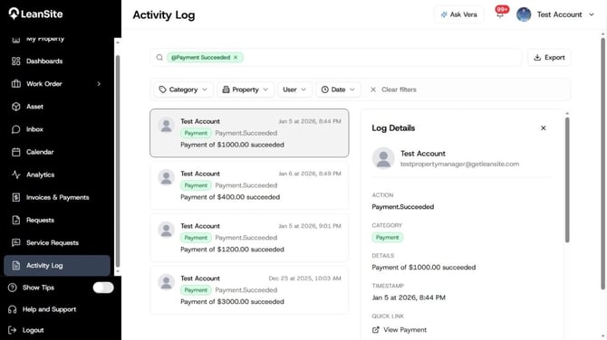 LeanSite knowledge base screenshot