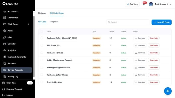 LeanSite knowledge base screenshot