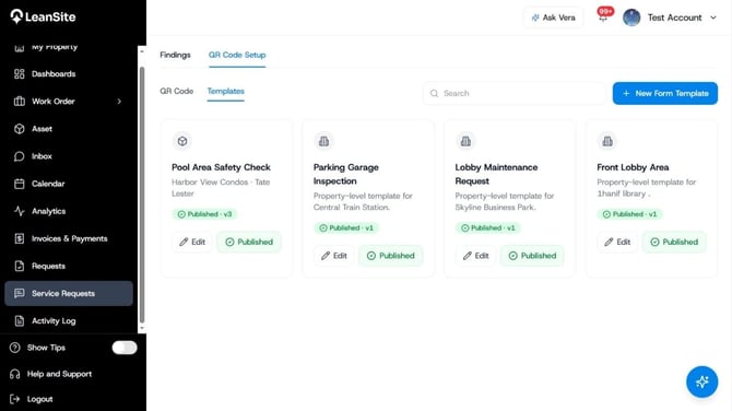 LeanSite knowledge base screenshot