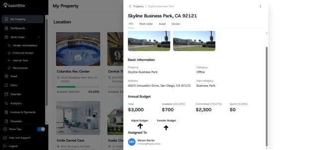 LeanSite knowledge base screenshot