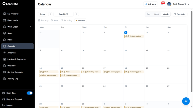 LeanSite knowledge base screenshot