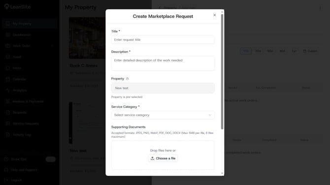 LeanSite knowledge base screenshot