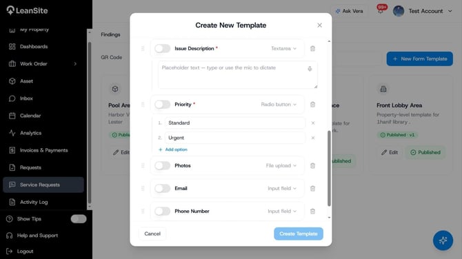 LeanSite knowledge base screenshot