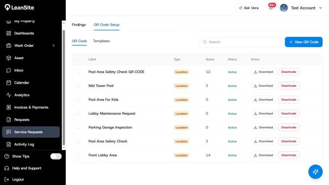 LeanSite knowledge base screenshot