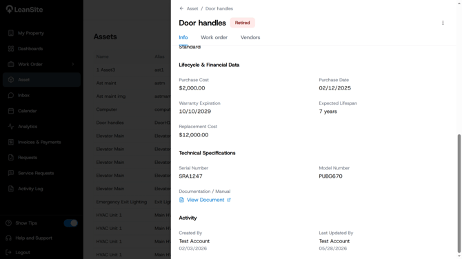 LeanSite knowledge base screenshot