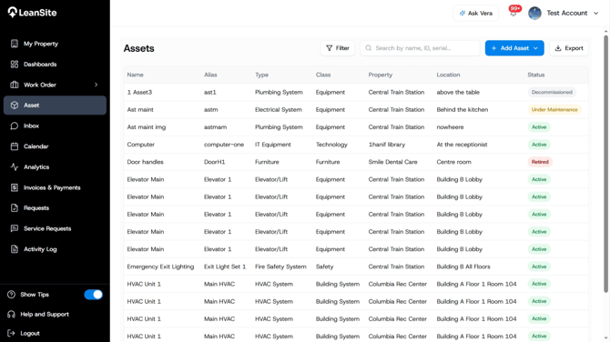 LeanSite knowledge base screenshot